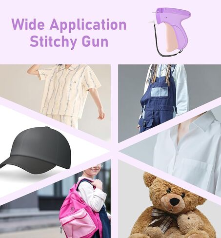 مسدس غرز صغير للملابس، مسدس علامات الملابس، مسدس تثبيت سريع للملابس مع 6 إبر دقيقة، 2000 قطعة من مثبتات مسدس العلامات (1000 أبيض و1000 أسود) in Kuwait
