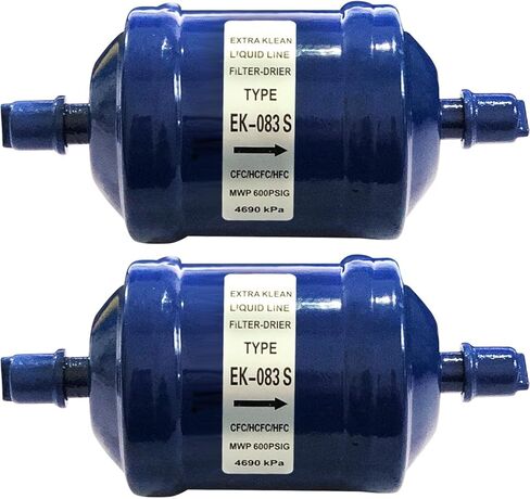 2 Pcs EK-083S Flow Filter Drier for Heat Pump, Liquid Line Refrigerant Filter Drier 3/8 Sweat EK-083S for Heat Pump Air Conditioning Refrigeration Heating Systems in Kuwait