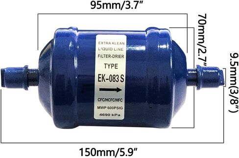 2 Pcs EK-083S Flow Filter Drier for Heat Pump, Liquid Line Refrigerant Filter Drier 3/8 Sweat EK-083S for Heat Pump Air Conditioning Refrigeration Heating Systems in Kuwait