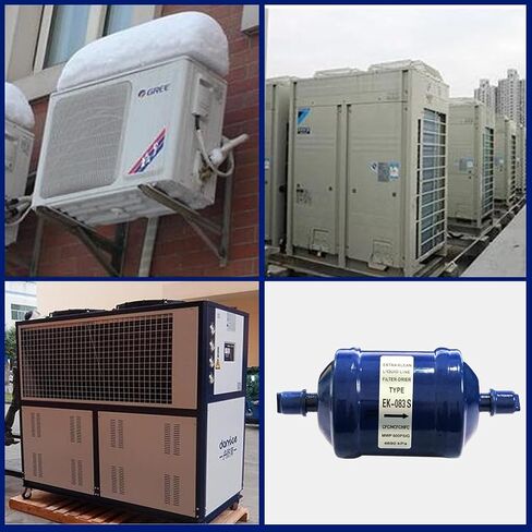 2 Pcs EK-083S Flow Filter Drier for Heat Pump, Liquid Line Refrigerant Filter Drier 3/8 Sweat EK-083S for Heat Pump Air Conditioning Refrigeration Heating Systems in Kuwait