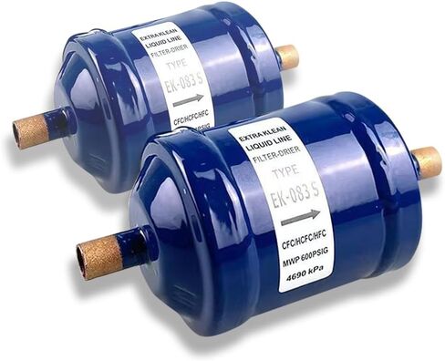 2 Pcs EK-083S Flow Filter Drier for Heat Pump, Liquid Line Refrigerant Filter Drier 3/8 Sweat EK-083S for Heat Pump Air Conditioning Refrigeration Heating Systems in Kuwait