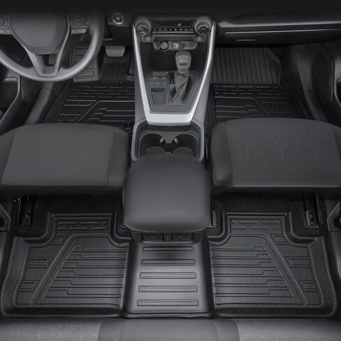 سجادات أرضية لسيارة Toyota RAV4 2019-2025، سجادات أرضية مناسبة لجميع الأحوال الجوية، بطانة لصندوق السيارة مع واقيات مسند الظهر وملحقات واقيات عتبة الباب، مجموعة تغطية كاملة in Kuwait
