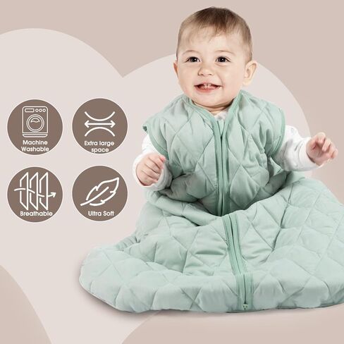 3 Pack Baby Sleep Sack 100% Rayon Cotton Baby Sleeping Bag 2-Way Zipper Toddler Wearable Blankets TOG 0.3. (Gerbera&Tulips&Pink, 6-12 Months) in Kuwait