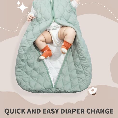 3 Pack Baby Sleep Sack 100% Rayon Cotton Baby Sleeping Bag 2-Way Zipper Toddler Wearable Blankets TOG 0.3. (Gerbera&Tulips&Pink, 6-12 Months) in Kuwait