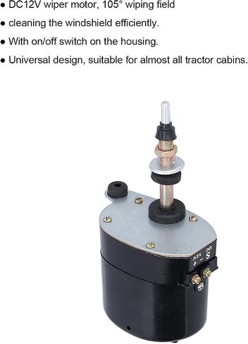 DC12V Wiper Motor Heavy Duty Universal Windshield Wiper Motor with 105 Degree Wiping Angle Efficient Cleaning for Tractors and Heavy Equipment Metal Construction in Saudi Arabia