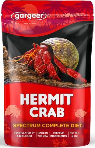 Gargeer 2oz Hermit Crab Food. Non-GMO, Premium Ingredients, Made in USA in Saudi Arabia
