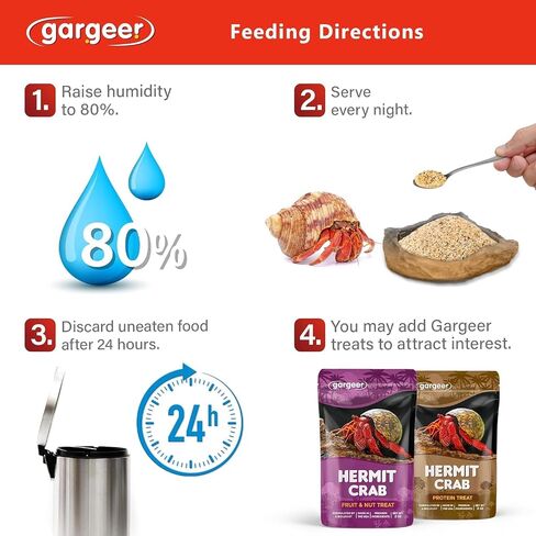 Gargeer 2oz Hermit Crab Food. Non-GMO, Premium Ingredients, Made in USA in Saudi Arabia