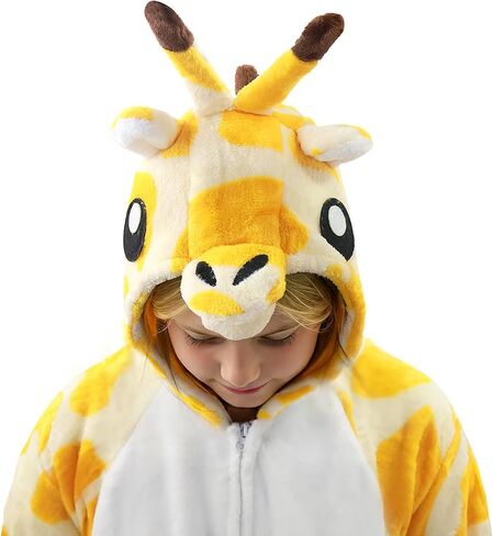 Unisex Kids Animal Onesie Pajamas, Flannel Halloween Cosplay Costume for Boys Girls - Homewear Sleepwear Outfit Gifts in Saudi Arabia
