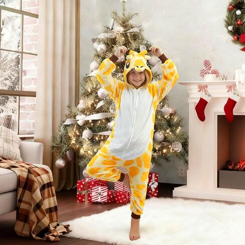 Unisex Kids Animal Onesie Pajamas, Flannel Halloween Cosplay Costume for Boys Girls - Homewear Sleepwear Outfit Gifts in Saudi Arabia
