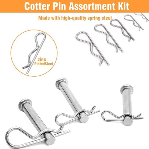 16 Pcs Heavy Duty Cotter Pins,Hitch Pins Clip R Clips Spring Retaining Wire Hair Pins Kotter Pin Strong Spring Tension Large Hardware Pins for Trailer Tractors Mower Carts Truck Pin Clip M3x65mm in Saudi Arabia