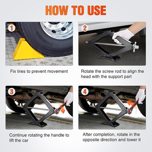 Nilight Scissor Jack for Car 1.5 Ton(3307 lbs), Heavy Duty Steel Scissor Lift Jack Car Kit with Ratchet Wrench for Sedan SUV MPV Tire Changing, 3.9''-13.6'' Lifting Range Portable Small Jack Black in Kuwait