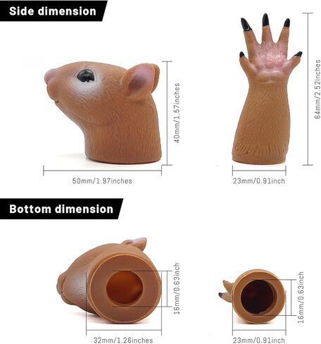 مجموعة عرائس الأصابع من أكيلو، دعائم مسرح عرض عرائس الحيوانات، ألعاب مبتكرة هدايا أشياء غريبة (السنجاب والقط) in Kuwait