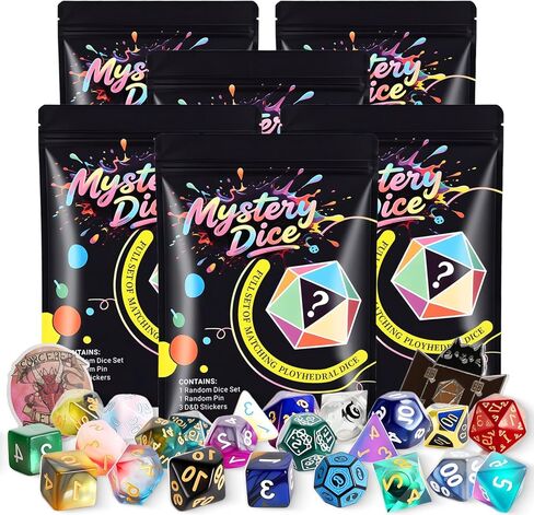 Coyeekn Mystery Dice Set, DND Dice Set of 7 Polyhedral Dice - 1 in 10 Chance to Get Legendary Dice, Dice Goblin, Suitable for Role Playing DND Gift in Saudi Arabia