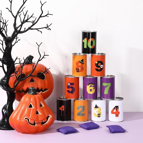 HyDren 13 Pcs Christmas Carnival Can Bean Bag Toss Games for Kids Adults Throwing Can Game for Birthday Family Festive Holiday Homeschooling Backyard Indoor Outdoor Supplies in Saudi Arabia