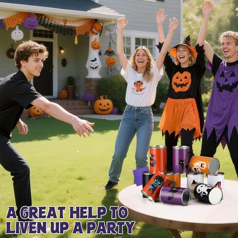 HyDren 13 Pcs Christmas Carnival Can Bean Bag Toss Games for Kids Adults Throwing Can Game for Birthday Family Festive Holiday Homeschooling Backyard Indoor Outdoor Supplies in Saudi Arabia