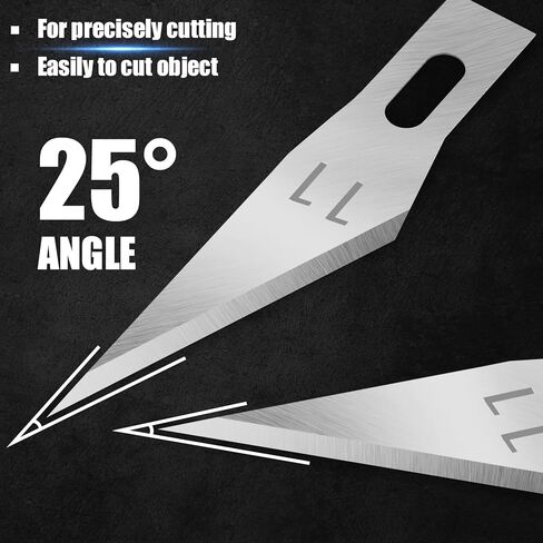 JTIEO 60 قطعة من شفرات السكاكين الدقيقة المصنوعة من الفولاذ الكربوني العالي #11 شفرات سكاكين هواية بديلة تعمل على إعادة ملء الشفرات الفنية مع حقيبة تخزين شفرة Exacto للفنون والحرف اليدوية وسجلات القصاصات والاستنسل in Kuwait