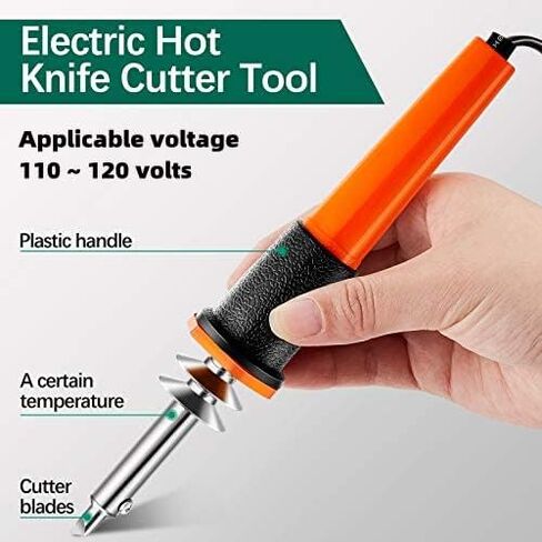 Honoson 22 Pieces Electric Hot Knife Cutter Tool Kit Include Heated Knife Plastic Cutter With Multipurpose 16 Blades 4 Blade Holders Metal Stand For Soft Thin Plastic Foam Stencils(Orange) in Kuwait