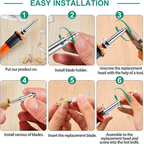 Honoson 22 Pieces Electric Hot Knife Cutter Tool Kit Include Heated Knife Plastic Cutter With Multipurpose 16 Blades 4 Blade Holders Metal Stand For Soft Thin Plastic Foam Stencils(Orange) in Kuwait