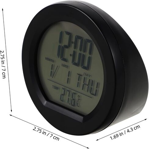 Solar Car Dashboard Clock with Thermometer Sleek Design Easy Installation Solar Powered Date Display for Vehicles Enhance Aesthetic Appeal Driving Experience in Saudi Arabia