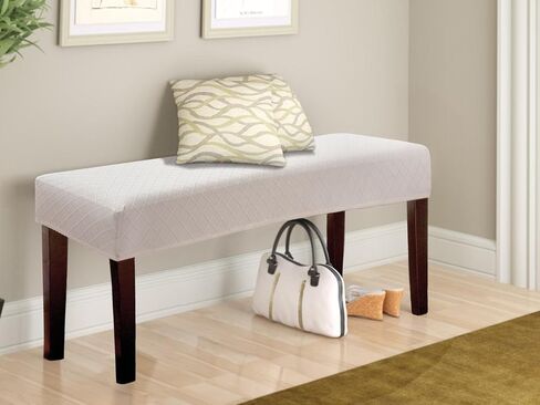 Fuloon Stretch Jacquard Dining Bench Cover - Anti-Dust Removable Bench Slipcover Washable Bench Seat Protector Cover for Living Room, Bedroom, Kitchen (Beige) in Kuwait