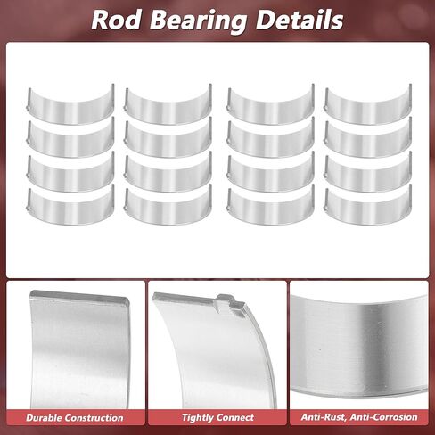 16 قطعة محمل قضيب التوصيل مجموعة لكرايسلر 300 ل دودج تشالنجر ل جيب كوماندر ل رام 1500 2500 محرك قضيب محمل عدة رقم RB1160/84960P in Kuwait