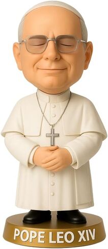 LEMONSODA Pope Leo XIV Bobblehead - 7 Inch Collectible Figure - Catholic Gift, Religious Decor, Funny Desk Accessory (Zucchetto) in Saudi Arabia