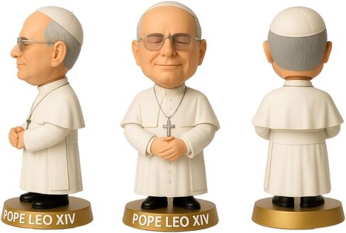 LEMONSODA Pope Leo XIV Bobblehead - 7 Inch Collectible Figure - Catholic Gift, Religious Decor, Funny Desk Accessory (Zucchetto) in Saudi Arabia