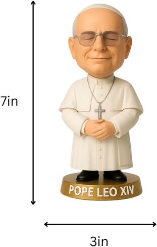 LEMONSODA Pope Leo XIV Bobblehead - 7 Inch Collectible Figure - Catholic Gift, Religious Decor, Funny Desk Accessory (Zucchetto) in Saudi Arabia