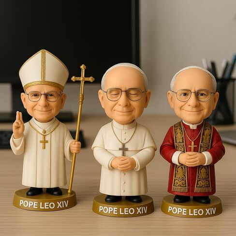 LEMONSODA Pope Leo XIV Bobblehead - 7 Inch Collectible Figure - Catholic Gift, Religious Decor, Funny Desk Accessory (Zucchetto) in Saudi Arabia