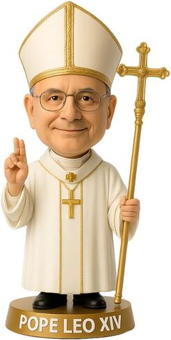 LEMONSODA Pope Leo XIV Bobblehead - 7 Inch Collectible Figure - Catholic Gift, Religious Decor, Funny Desk Accessory (Zucchetto) in Saudi Arabia