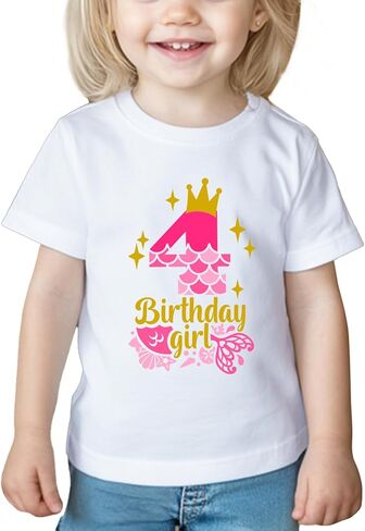 عيد ميلاد فتاة قميص طفل عيد ميلاد هدية هدية لثلاثين 3 في الخامس الخامس 6th السادس الثامن والثامن تي شيرت القطن in Kuwait