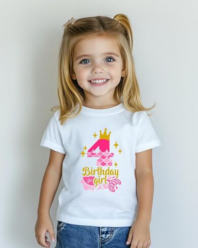 عيد ميلاد فتاة قميص طفل عيد ميلاد هدية هدية لثلاثين 3 في الخامس الخامس 6th السادس الثامن والثامن تي شيرت القطن in Kuwait