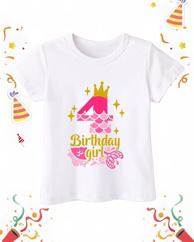 عيد ميلاد فتاة قميص طفل عيد ميلاد هدية هدية لثلاثين 3 في الخامس الخامس 6th السادس الثامن والثامن تي شيرت القطن in Kuwait