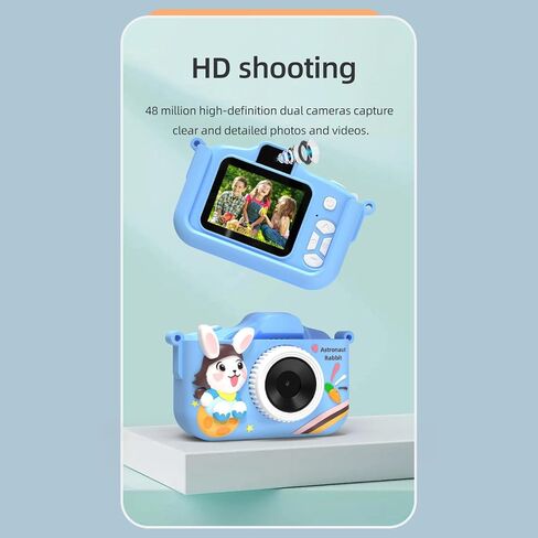 Educational Camera for Kids Built in 32G Storage Double Lens Auto Focusing MP3 Player Interactive Learning Games Kids Camera in Saudi Arabia
