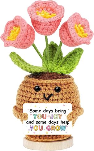 Hoedia Positive Broccoli, 3.7 inch Mini Funny Knitted Wool Broccoli Toy with Positive Card, Handmade Cute Creative Positive Life Doll for Friend Coworker Birthday Gift Encouragement Decoration Party in Saudi Arabia