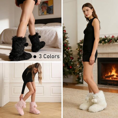 Home Slipper Women's Soft Fleece Plush Warm Indoor House Slipper Boots Shoes in Saudi Arabia
