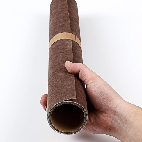 قماش كتاب ووكو، سطح قماش مخملي ومدعوم بالورق، سهل الاستخدام، ملمس ناعم، 17 × 29 بوصة، لتجليد الكتب، بني داكن in Kuwait