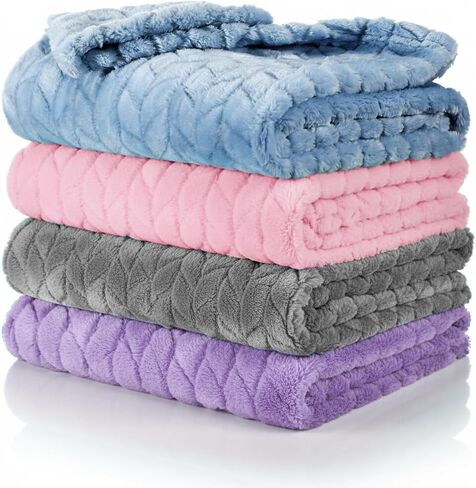 Frienda 4 Pcs Baby Fuzzy Blanket Fluffy Baby Blanket for Boys Girls Soft Warm Infant Newborn Toddler Receiving Nursery Bed Supplies, 32 x 24 Inch(Pink Color) in Saudi Arabia