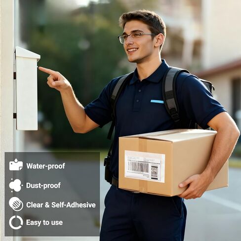 مغلفات قائمة التعبئة، 500 قطعة، مغلف أكياس تعبئة مقاومة للماء مقاس 9.5 × 12 بوصة، أكياس تغليف ذاتية اللصق شفافة ومغلقة للشحن تناسب قسائم بريدية مقاس 8.5 × 11 بوصة، ملصق فاتورة in Kuwait