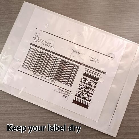 مغلفات قائمة التعبئة، 500 قطعة، مغلف أكياس تعبئة مقاومة للماء مقاس 9.5 × 12 بوصة، أكياس تغليف ذاتية اللصق شفافة ومغلقة للشحن تناسب قسائم بريدية مقاس 8.5 × 11 بوصة، ملصق فاتورة in Kuwait