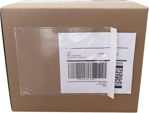 مغلفات قائمة التعبئة، 500 قطعة، مغلف أكياس تعبئة مقاومة للماء مقاس 9.5 × 12 بوصة، أكياس تغليف ذاتية اللصق شفافة ومغلقة للشحن تناسب قسائم بريدية مقاس 8.5 × 11 بوصة، ملصق فاتورة in Kuwait