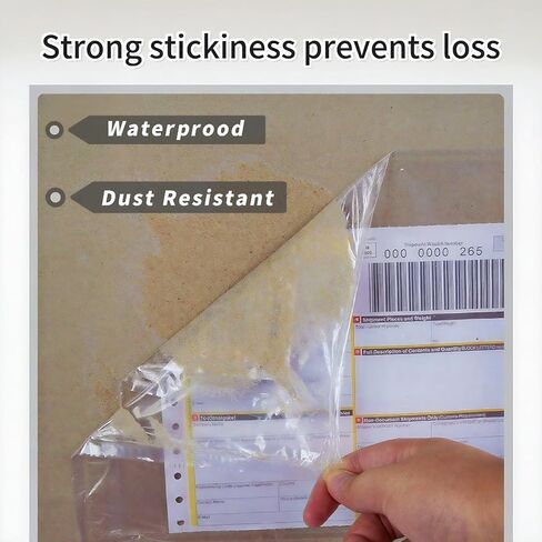 مغلفات قائمة التعبئة، 500 قطعة، مغلف أكياس تعبئة مقاومة للماء مقاس 9.5 × 12 بوصة، أكياس تغليف ذاتية اللصق شفافة ومغلقة للشحن تناسب قسائم بريدية مقاس 8.5 × 11 بوصة، ملصق فاتورة in Kuwait