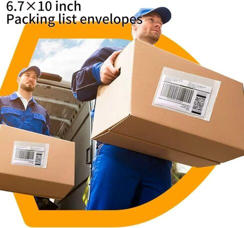 200 قطعة من أظرف قائمة التعبئة الشفافة مقاس 6.7 بوصة × 10 بوصة، وأكياس التعبئة ذاتية اللصق، وحقيبة شحن مقاومة للماء وحقائب مغلقة لتعبئة الملصقات البريدية/الفاتورة/الأكمام in Kuwait