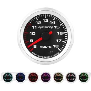 7 Colors 2'' 52mm Car Voltmeter 8-18 Volt Gauge Pointer Voltage Meter with Stepper Motor in Saudi Arabia