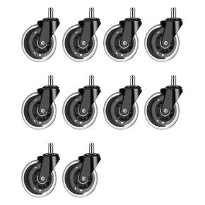 عجلات كراسي المكتب، عجلات شفرات دوارة بديلة رائعة لكراسي مكتب الألعاب المكتبية - مجموعة عجلات 3 بوصة مكونة من 5 قطع آمنة للأرضيات الصلبة والسجاد، ناعمة وهادئة in Kuwait