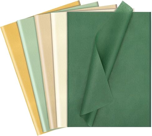 120 Sheets Green Tissue Paper for Gift Bags, Assorted Green Gold Gift Tissue Paper Bulk for Art Crafts Packaging Gifts Wrapping Christmas Baby Shower Wedding Birthday Decorations, 14 x 20 Inch in Saudi Arabia