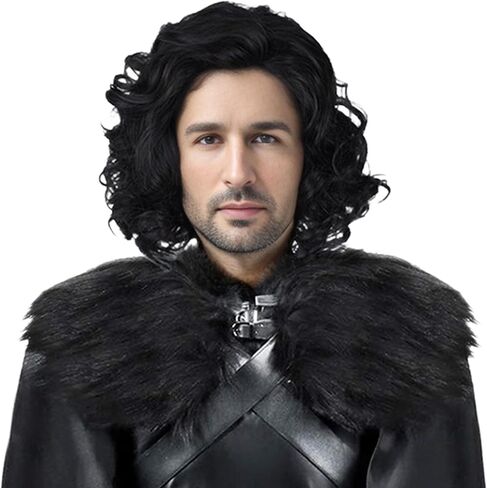 Miss U Hair Men Short Curly Brown Wig Mullet Wigs For Men 80's Costumes Wig Halloween Cosplay in Kuwait
