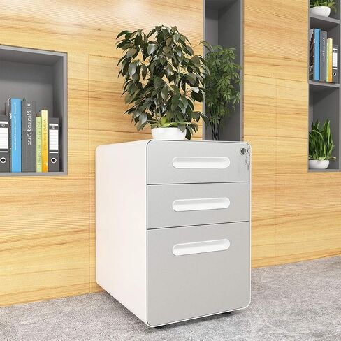 YITAHOME 2 Drawer File Cabinet with Lock, Mobile Metal Filing Cabinet for Letters/Legal/A4 Size, Home Office & Business Enterprise, Fully Assembled Except Wheels, Black in Saudi Arabia