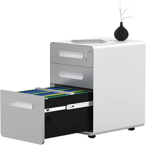 YITAHOME 2 Drawer File Cabinet with Lock, Mobile Metal Filing Cabinet for Letters/Legal/A4 Size, Home Office & Business Enterprise, Fully Assembled Except Wheels, Black in Saudi Arabia
