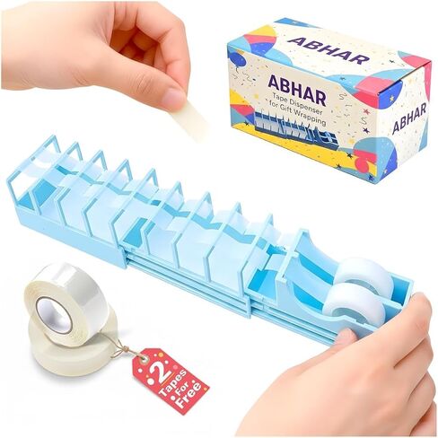 Double Tapes Dispenser 18 Tape Strips in Second Elegant Packaging for Unique Christmas Gift Heavy Duty Cutter Tools Effortless Compact Craft Paper Wrap Gadgets Office Desk Supplies in Saudi Arabia